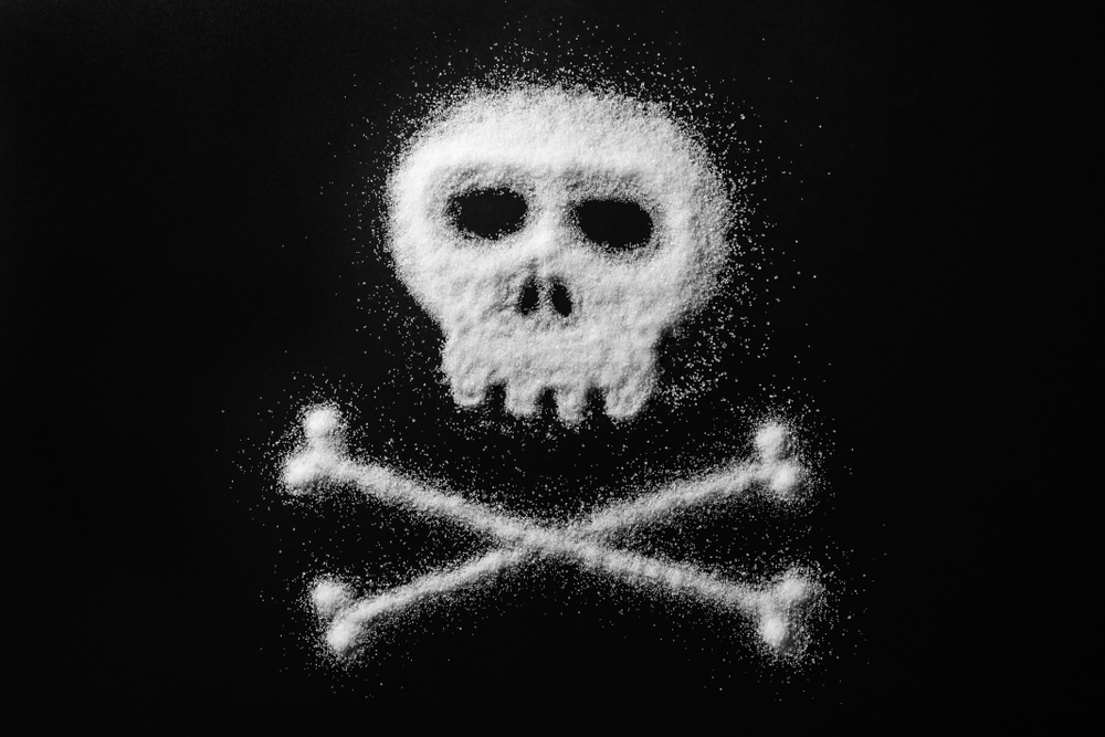 A cocaine powder shaped like a skull